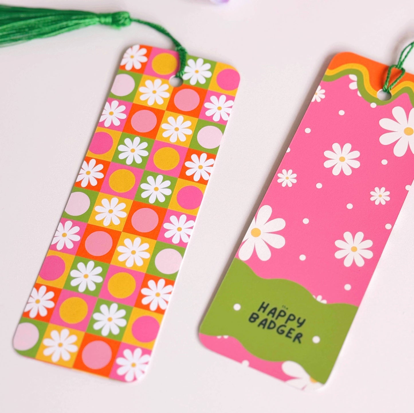 Checkerboard Bookmark | Colourful Bookmark with Tassel