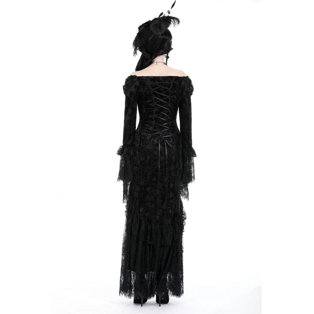 Dark In Love Zathura Off The Shoulder Lace Maxi Dress
