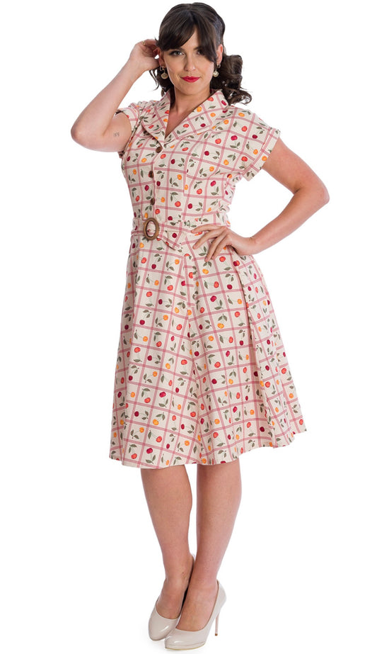 Country Cherry Collared Dress