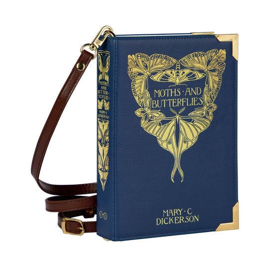 Moths and Butterflies Book Handbag Crossbody Purse: Small