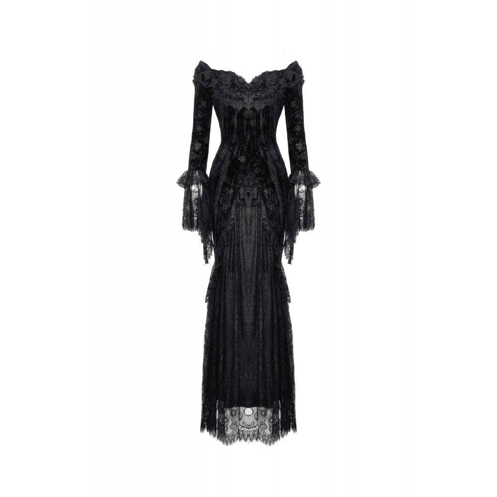 Dark In Love Zathura Off The Shoulder Lace Maxi Dress