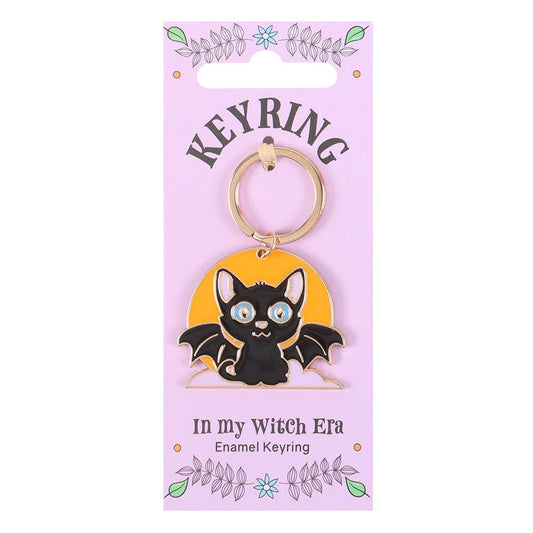 In My Witch Era Gothic Bat Cat and Moon Keyring