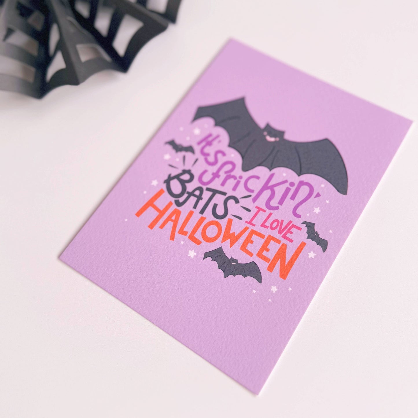 It's Frickin' Bats, I Love Halloween Postcard | Funny Quote
