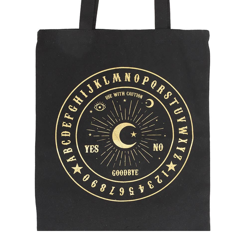 Black Talking Board Polycotton Tote Bag