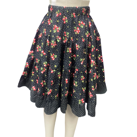 Strawberry Fields Skirt with polkadot trim.