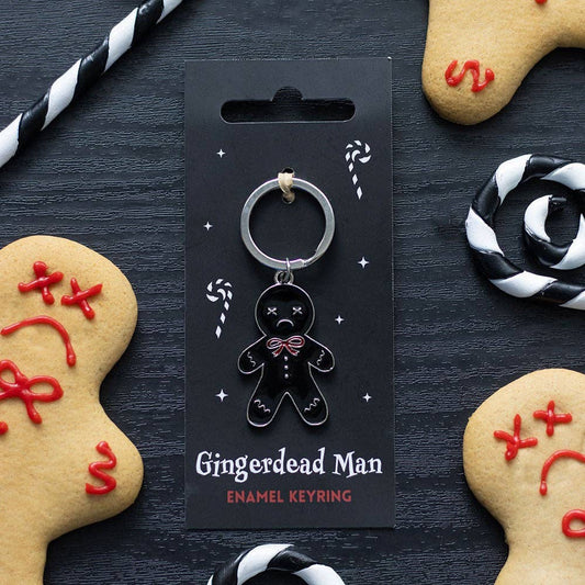 Spooky Gingerbread Man Gothic Christmas Keyring
