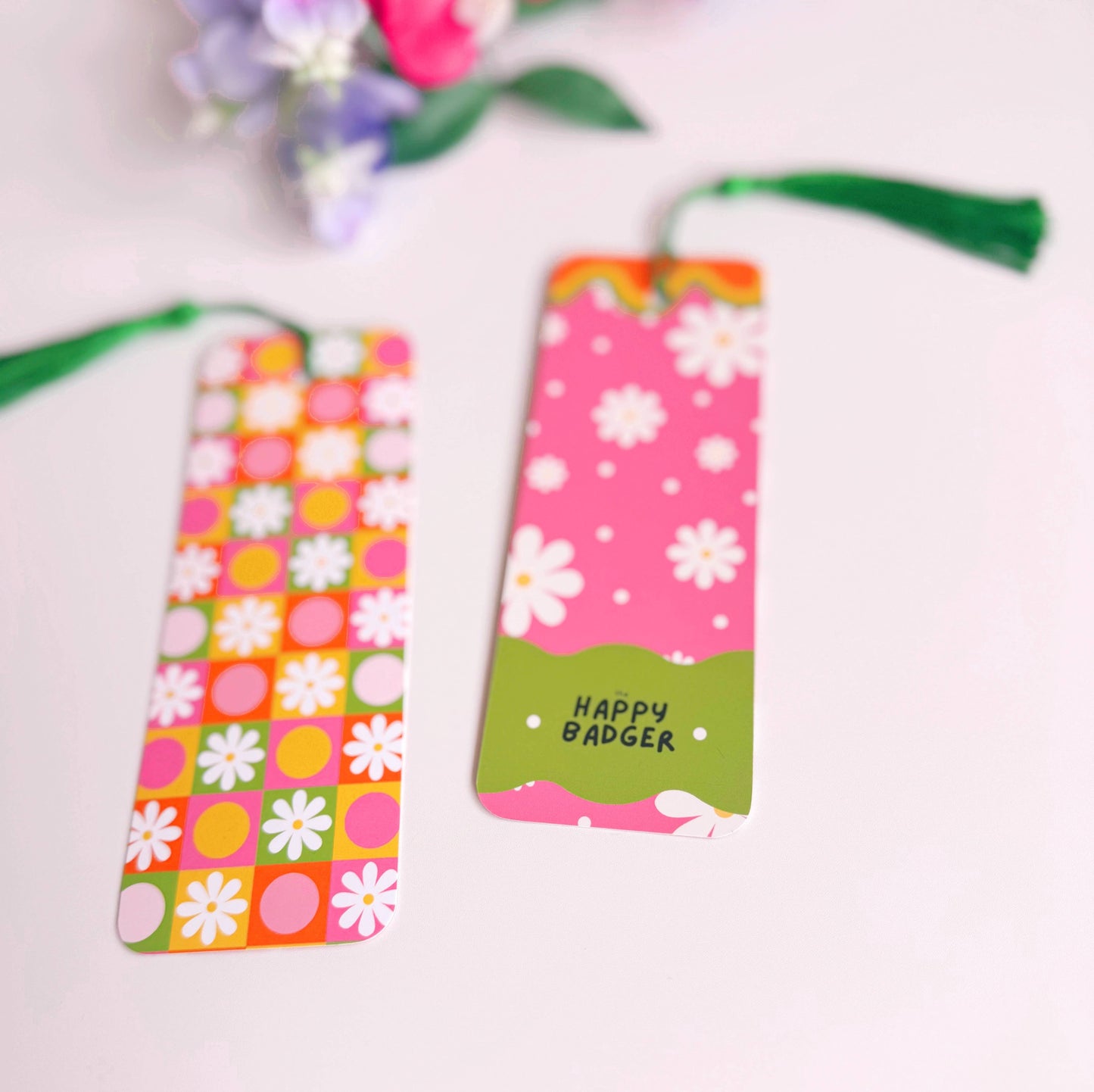 Checkerboard Bookmark | Colourful Bookmark with Tassel
