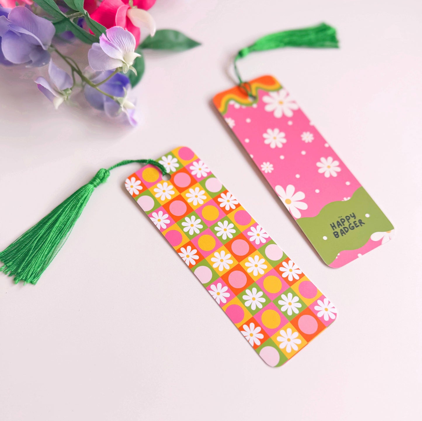 Checkerboard Bookmark | Colourful Bookmark with Tassel
