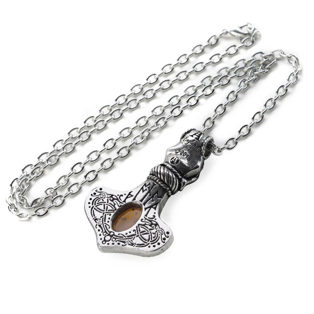Amber Dragon Thorhammer (Pendant)