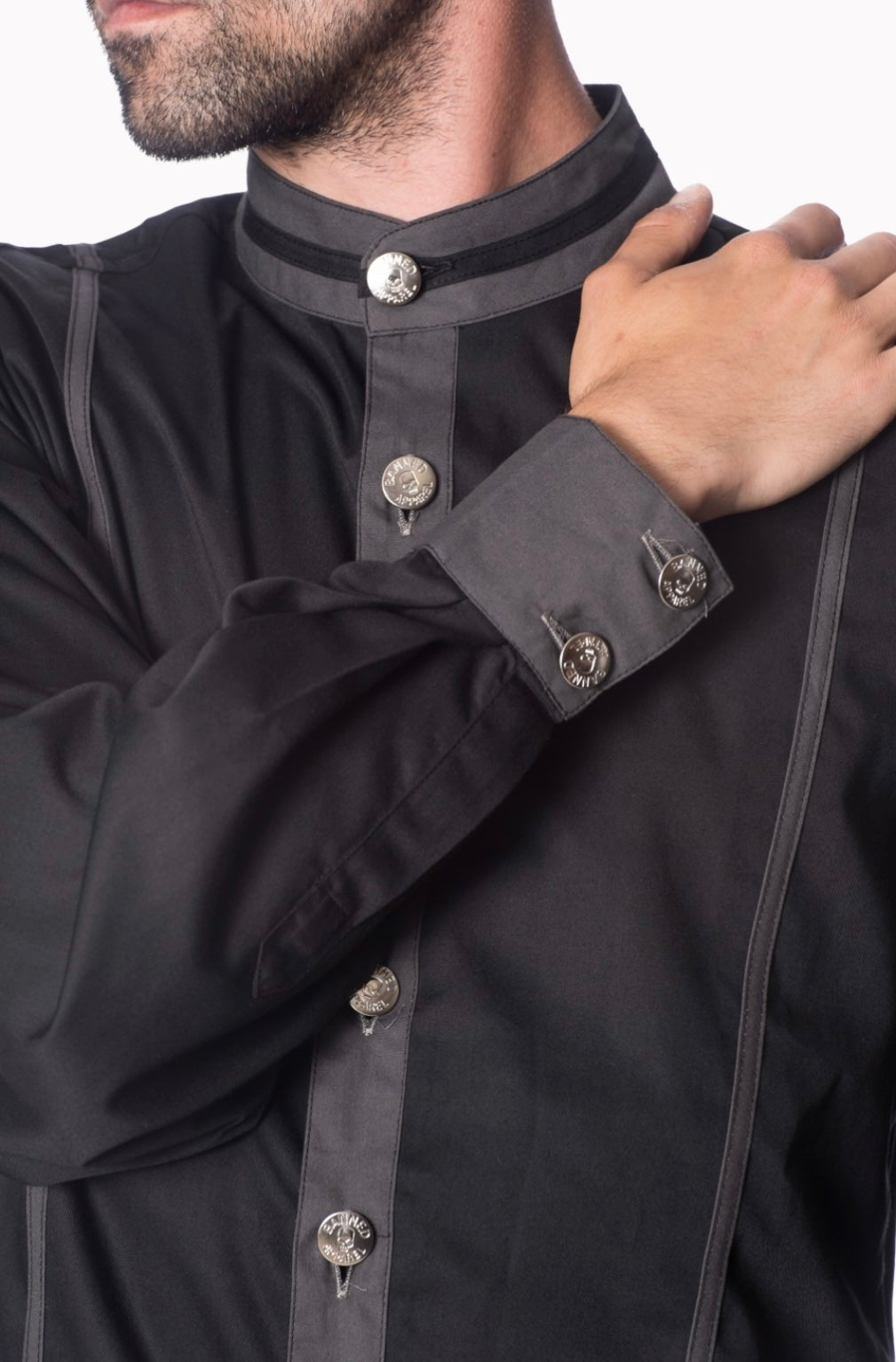 Gothic Shirt with Skull Detail Buttons