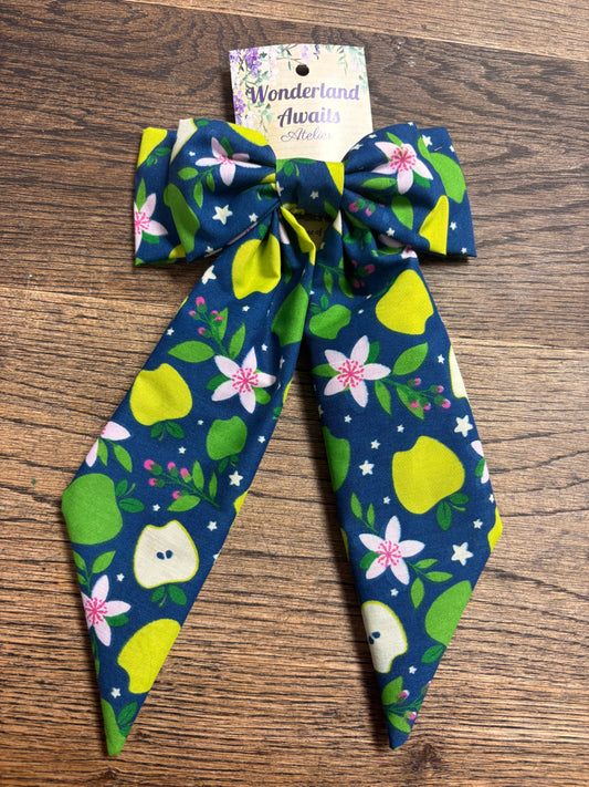 “Alice” Bow Hair Barrette in Crisp Apple