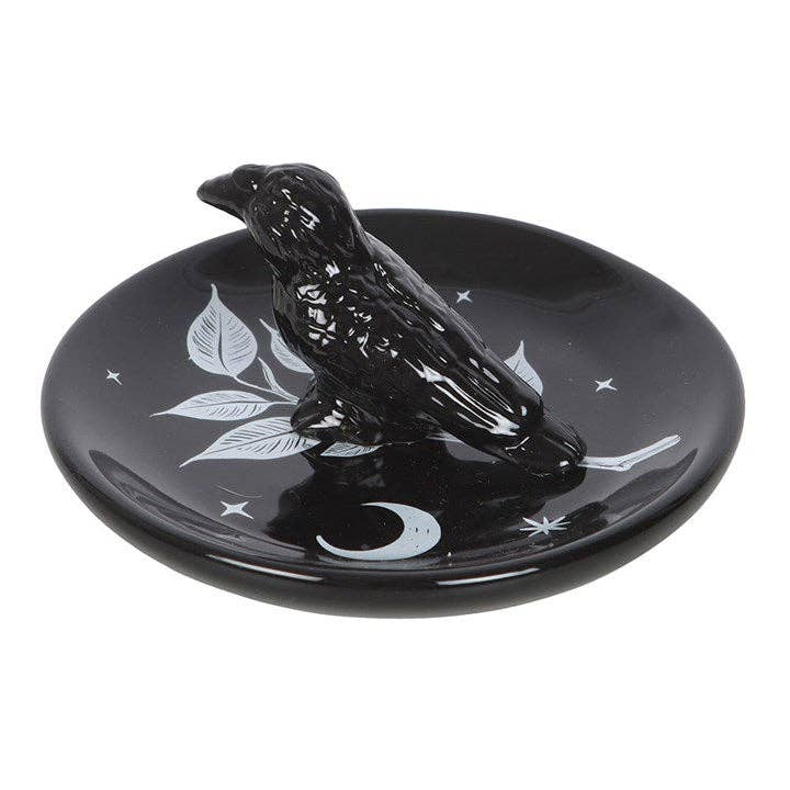 Mystic Raven Gothic Halloween Trinket Dish