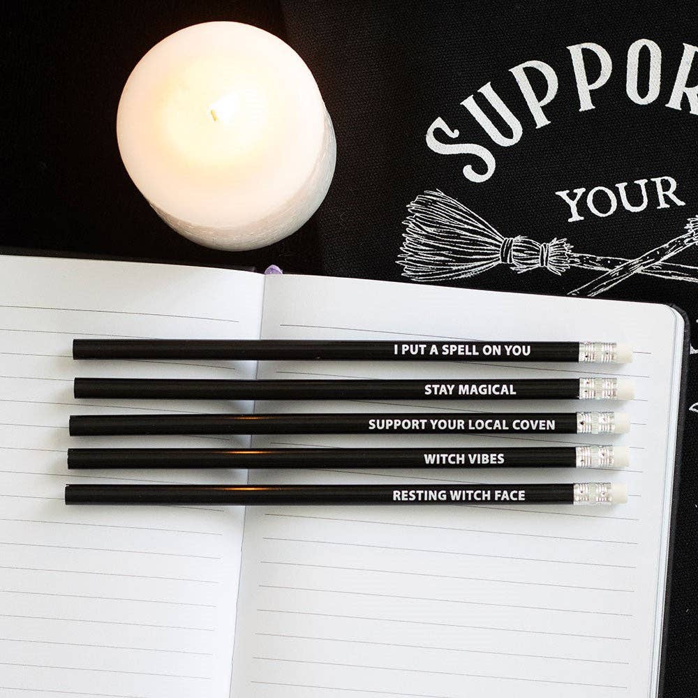 Pack of 5 Witchy Pencils