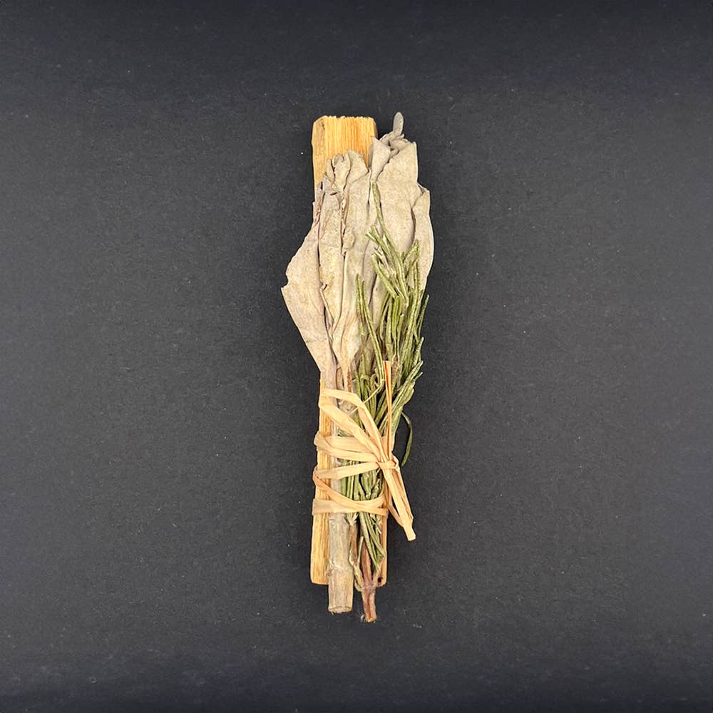 Mini Smudge Cluster, White Sage with Palo Santo and Rosemary