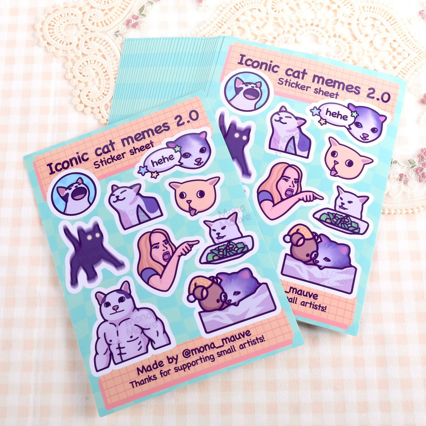 Iconic Cat Memes 2.0 Sticker Sheet | 9 Funny Vinyl Stickers