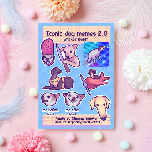 Iconic Dog Memes Sticker Sheet | Waterproof Vinyl Stickers