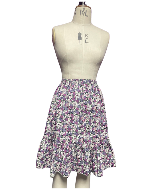 Roses & Scissors 2 tier A-line Skirt. One of a kind.