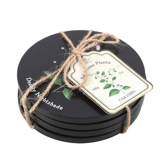 Poisonous Plants Gothic Botanical Coaster Set