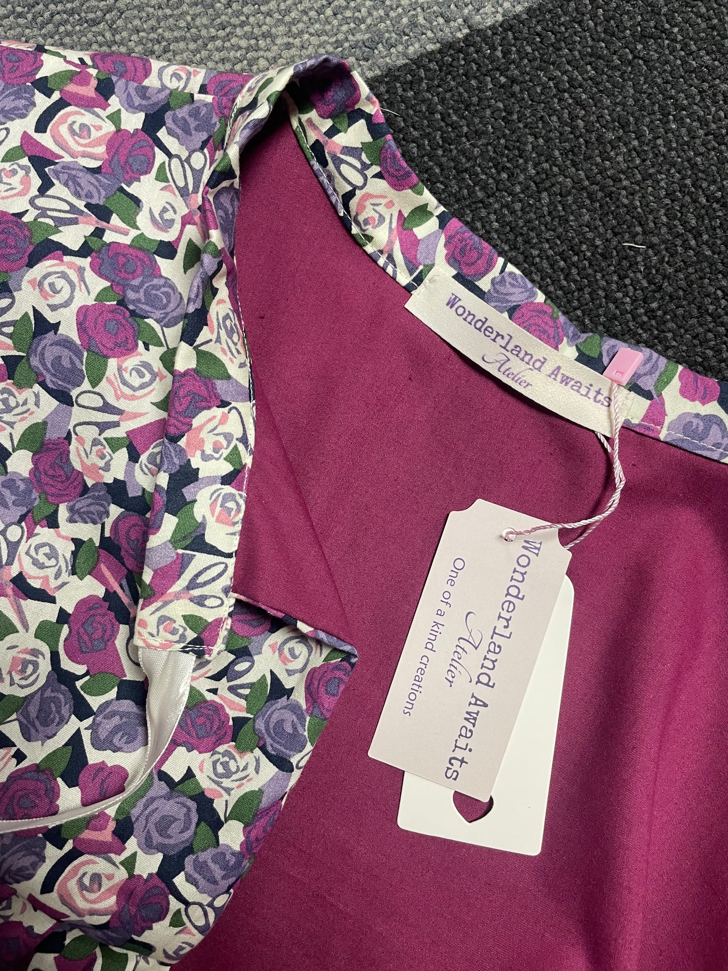 Roses & scissors Capelet. One of a kind