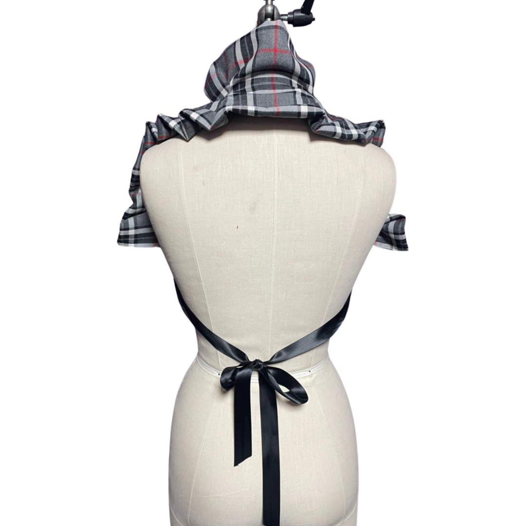 Grey Tartan ruffled Shrug