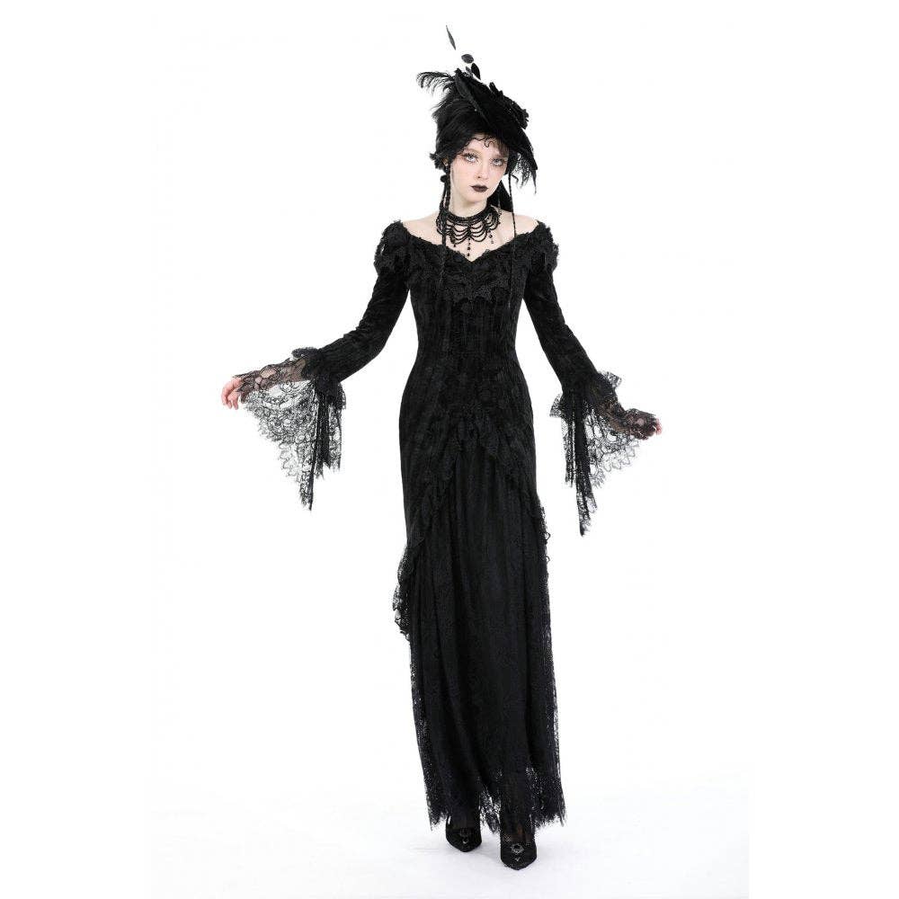 Dark In Love Zathura Off The Shoulder Lace Maxi Dress