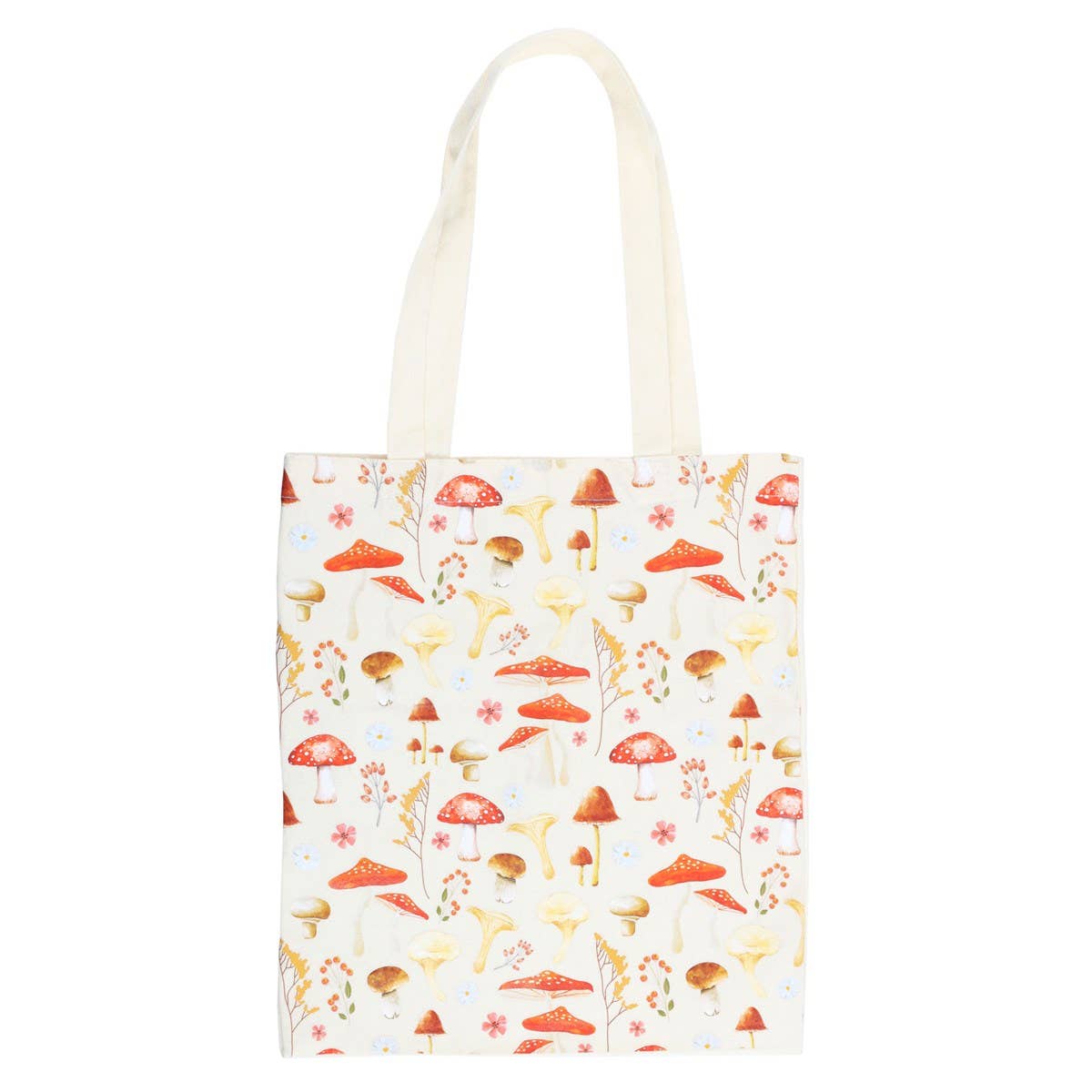 Mushroom Print Cotton Tote Bag