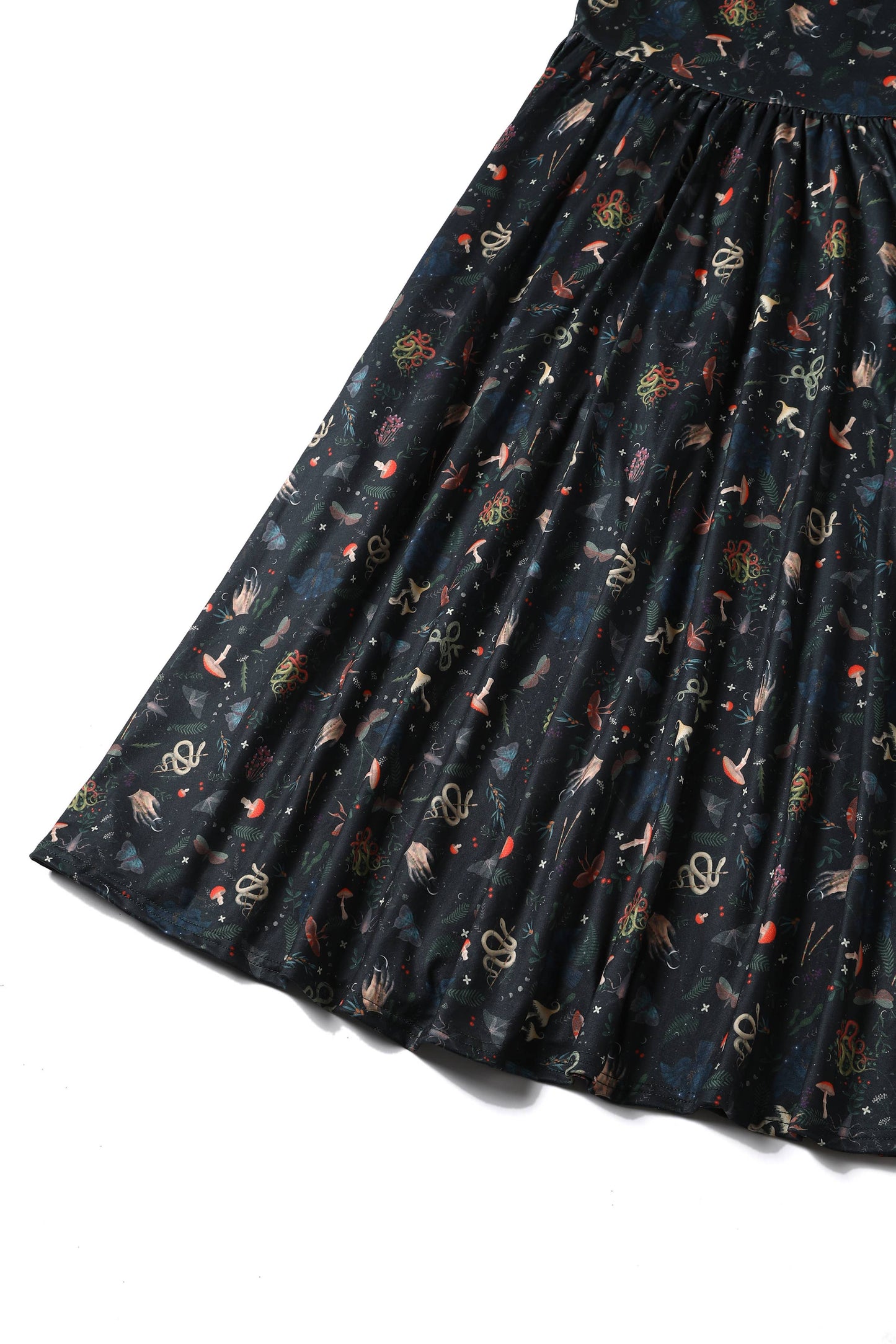 Billie Long Sleeved Dress in Dark Green Mystical Forest