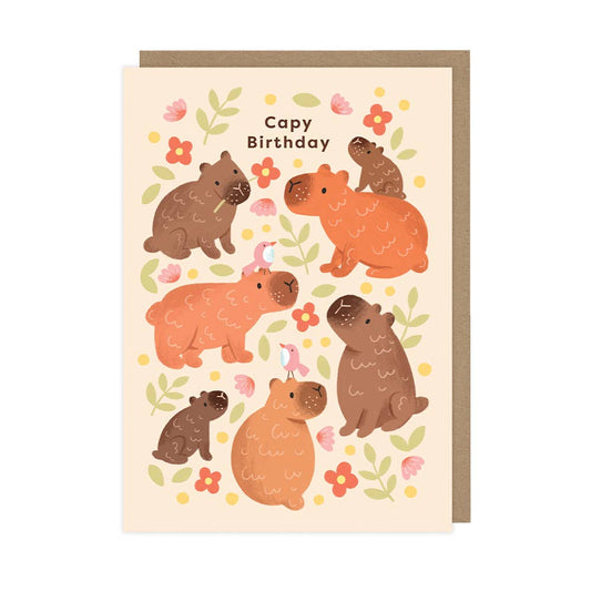 Capybara Birthday Card