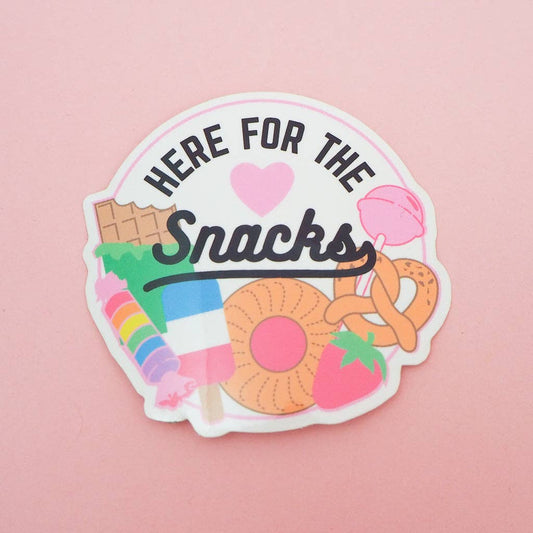 Here For The Snacks Vinyl Sticker