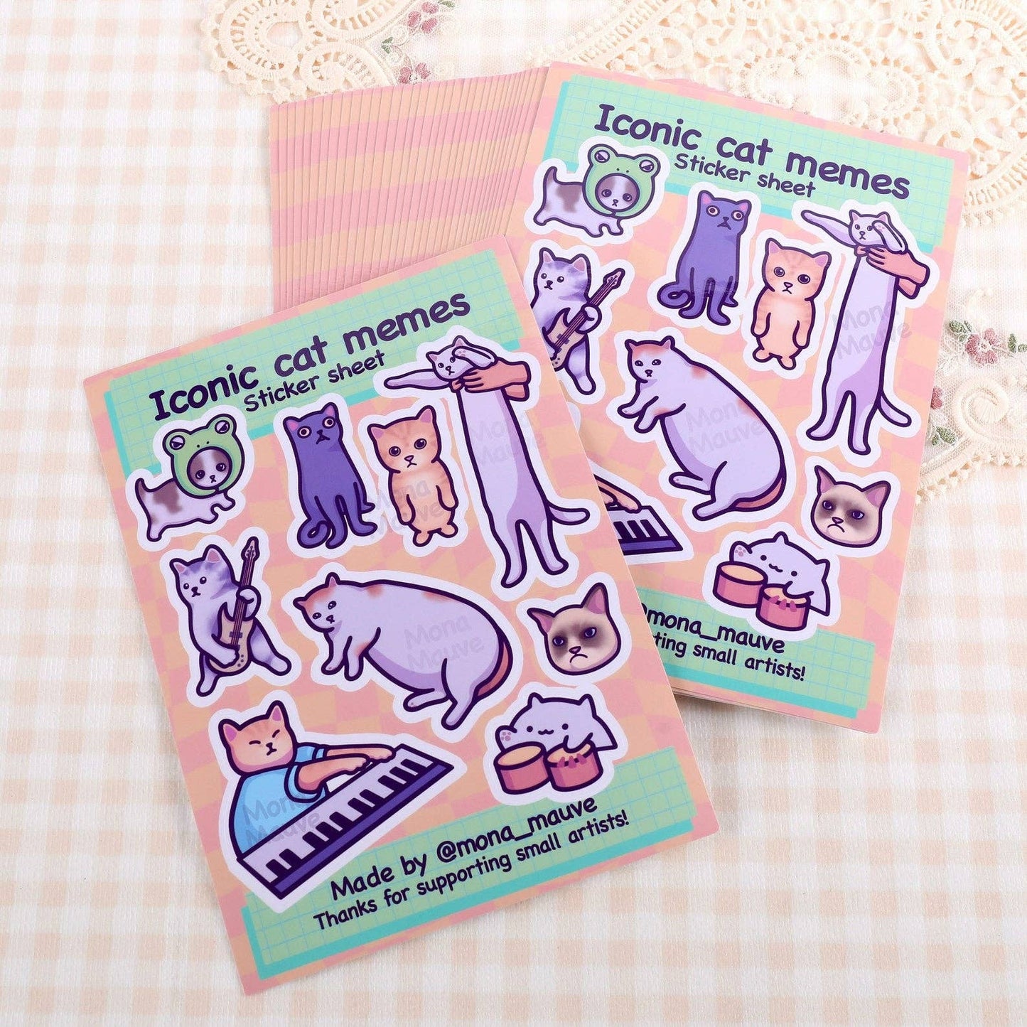 Iconic Cat Memes Sticker Sheet | 9 Funny Vinyl Stickers