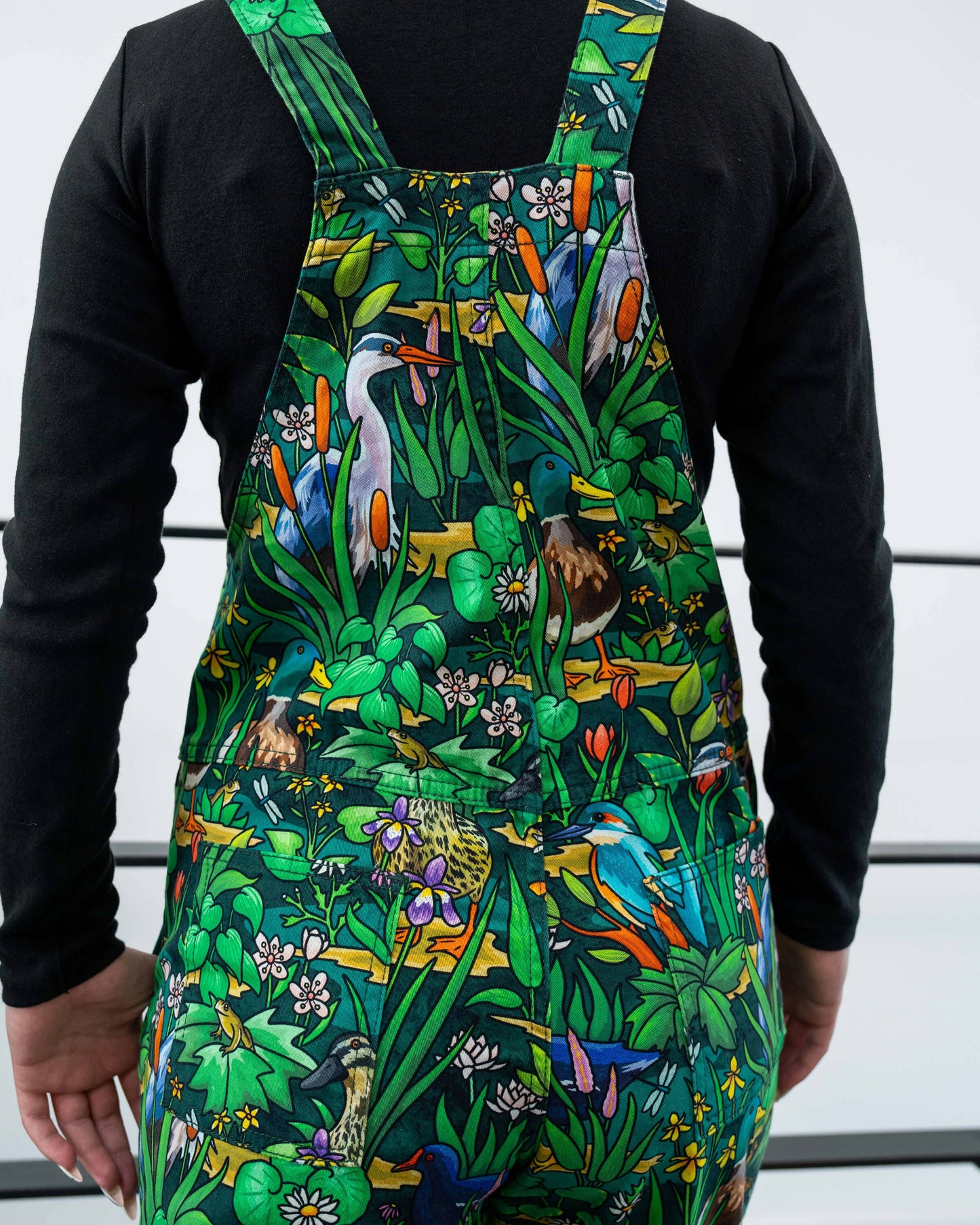 Pond Birds Stretch Dungarees