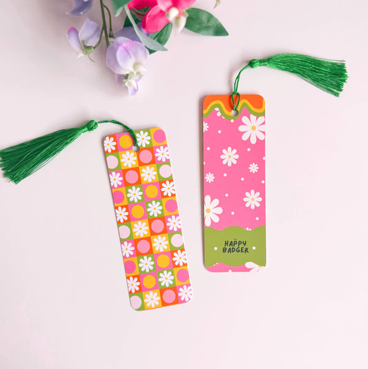 Checkerboard Bookmark | Colourful Bookmark with Tassel