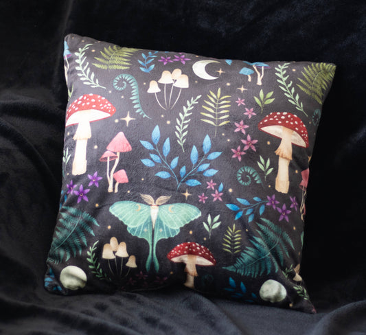 Square Dark Forest Print Cushion