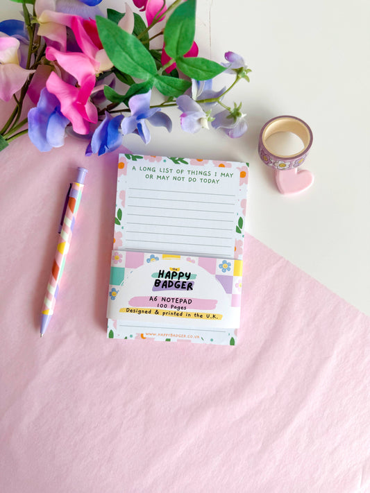 Funny A6 Lined Notepad | Cute Stationery | 100 Page Notepad