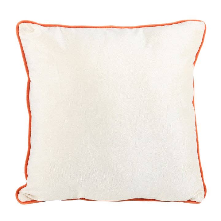 Square Spooky Cat and Pumpkin Halloween Print Cushion