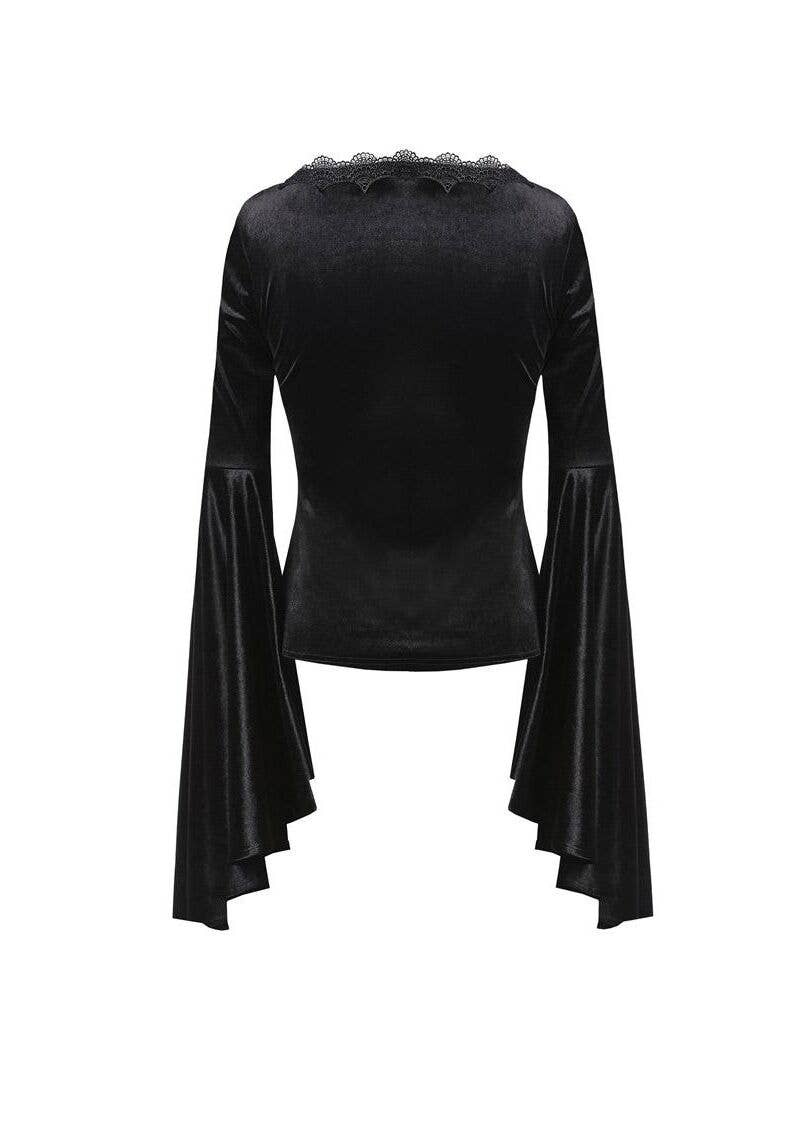 Dark In Love Violet Black Velvet Top