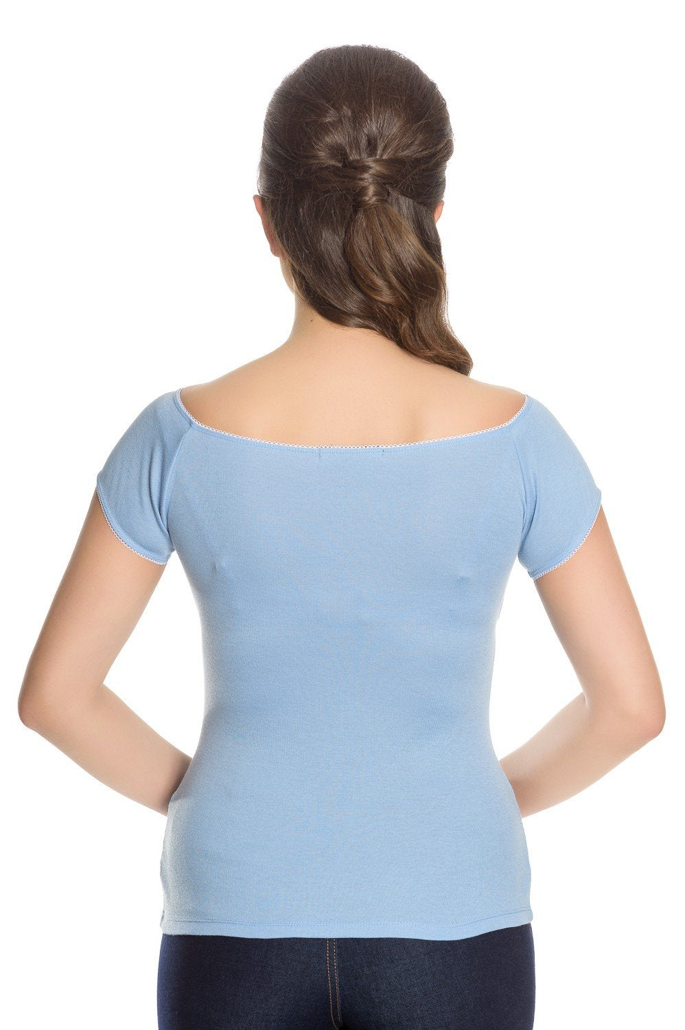 Bardot Stretch Jersey Top Light Blue