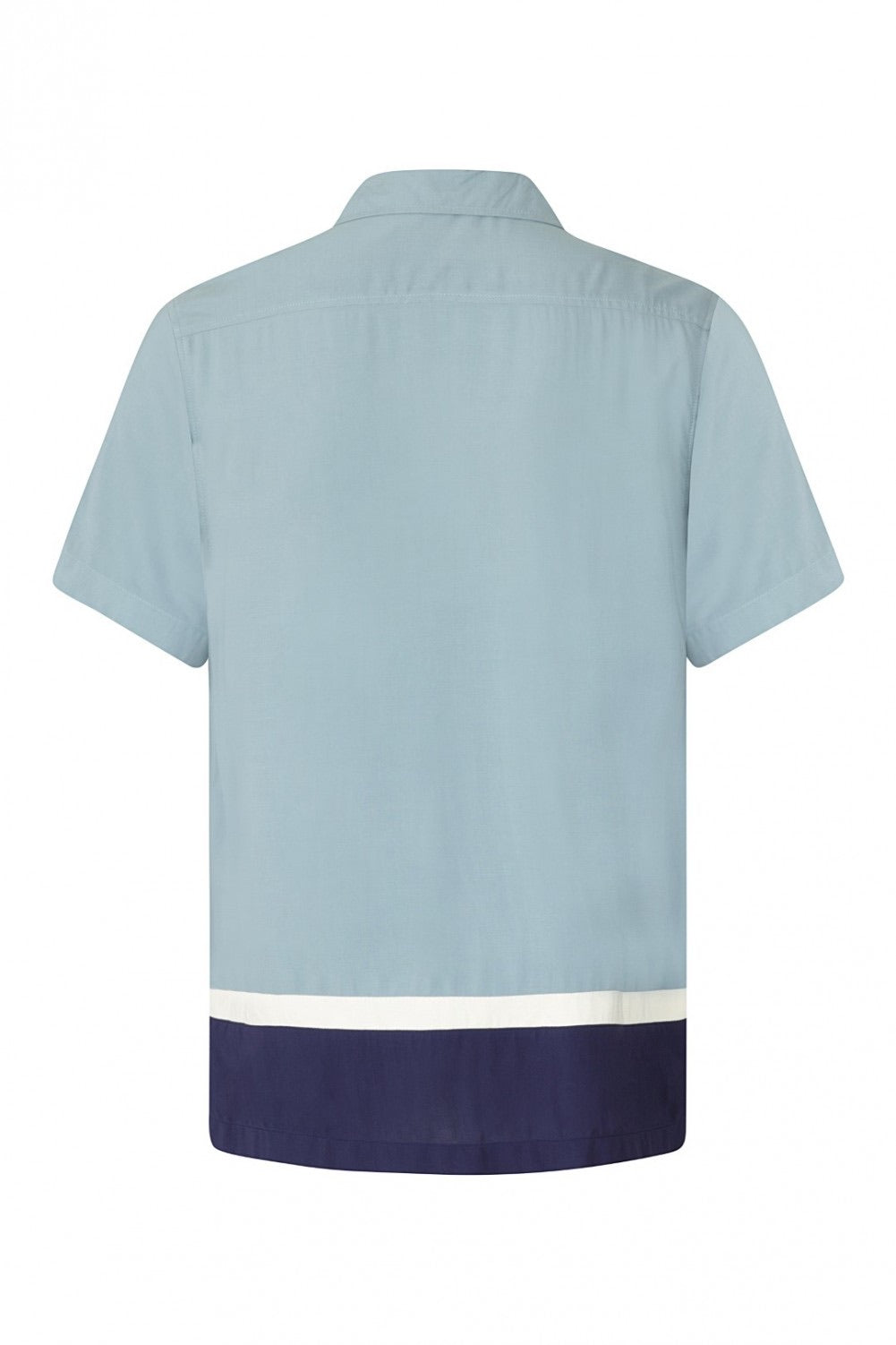 Walter Contrast Navy and chalk Bowling Shirt