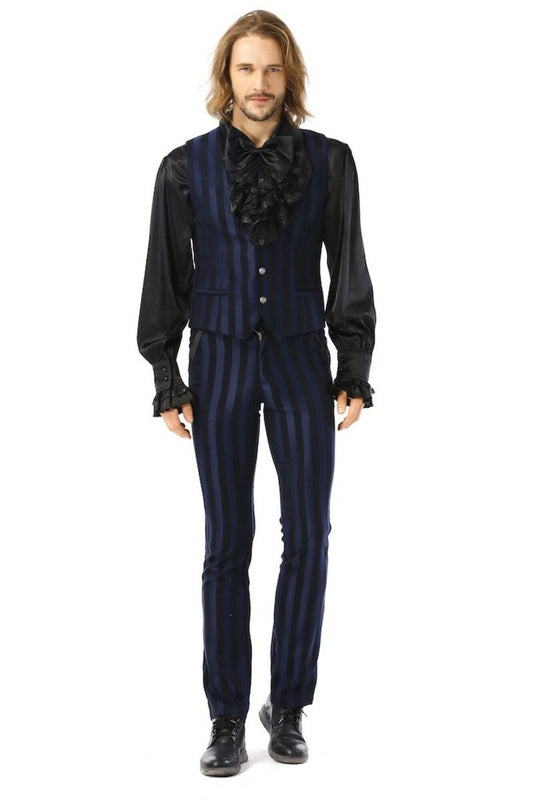Blue and Black Stripe Gothic / Steampunk Trousers