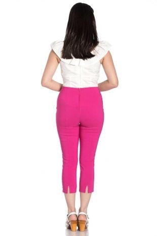 Tina Rockabilly Capri Trousers Hot Pink