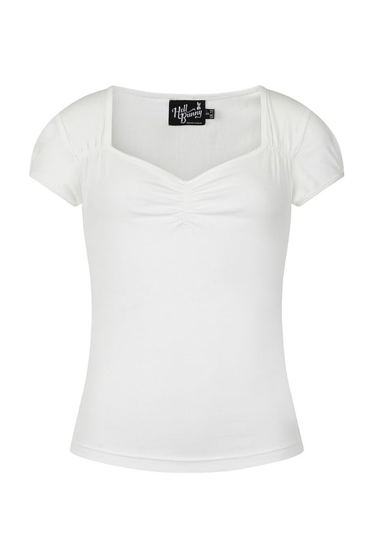 Mia Sweetheart Jersey Top Ivory
