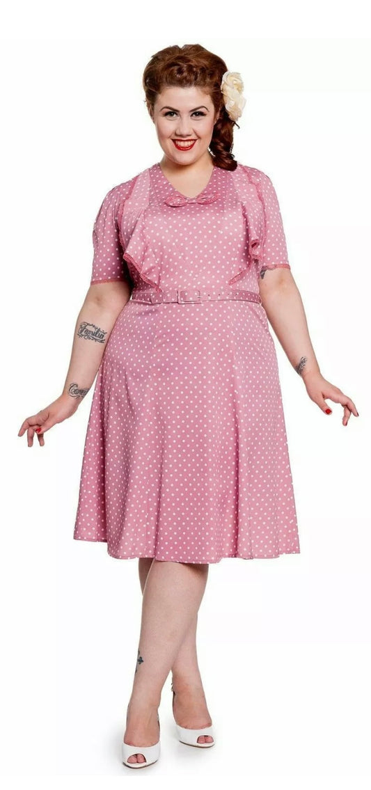 Jennifer pink polka dot Tea Dress