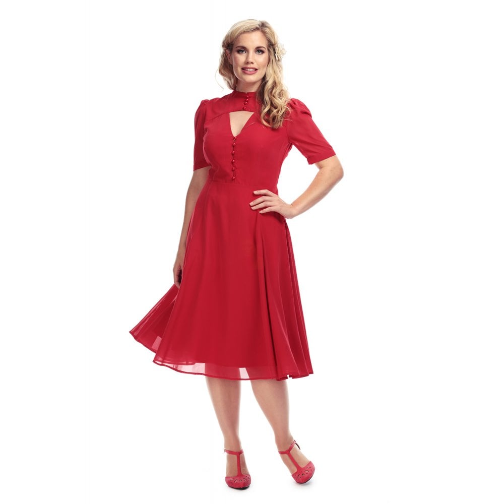 Collectif Taylor 50's Swing Dress Red