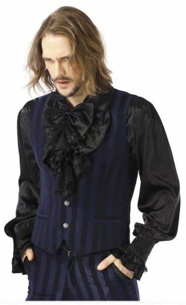 Blue and Black Carnival Stripe Gothic / Steampunk Waistcoat