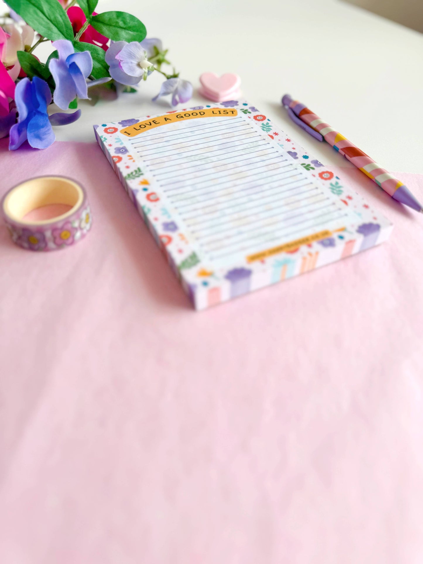 A6 Floral Lined Notepad | 100 Page Notepad | List Making