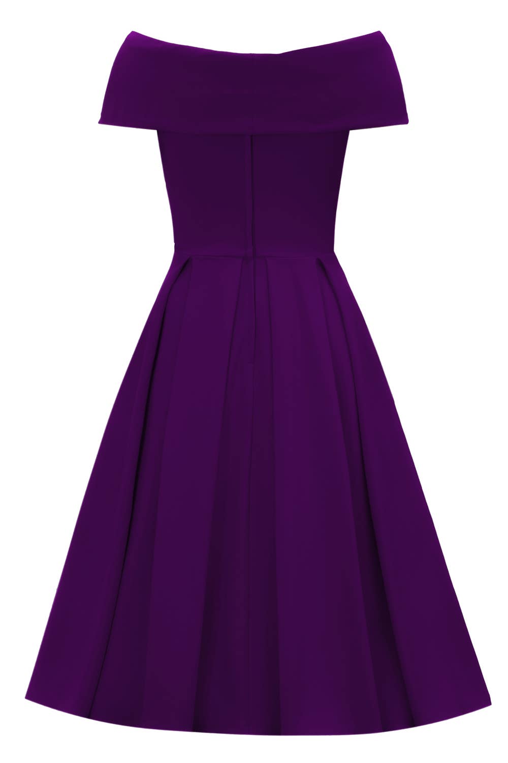 Beverly Purple Cross-Over-Off-Shoulder Midi Dress