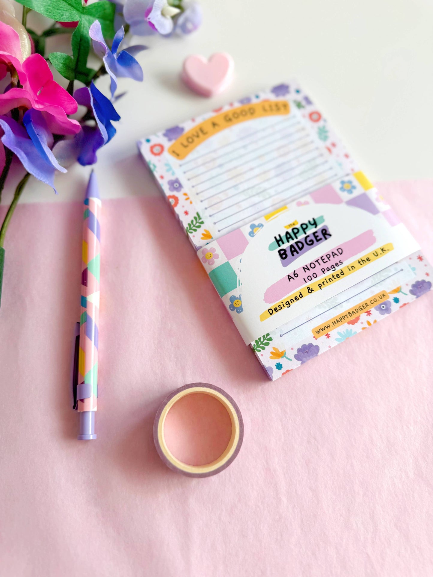 A6 Floral Lined Notepad | 100 Page Notepad | List Making