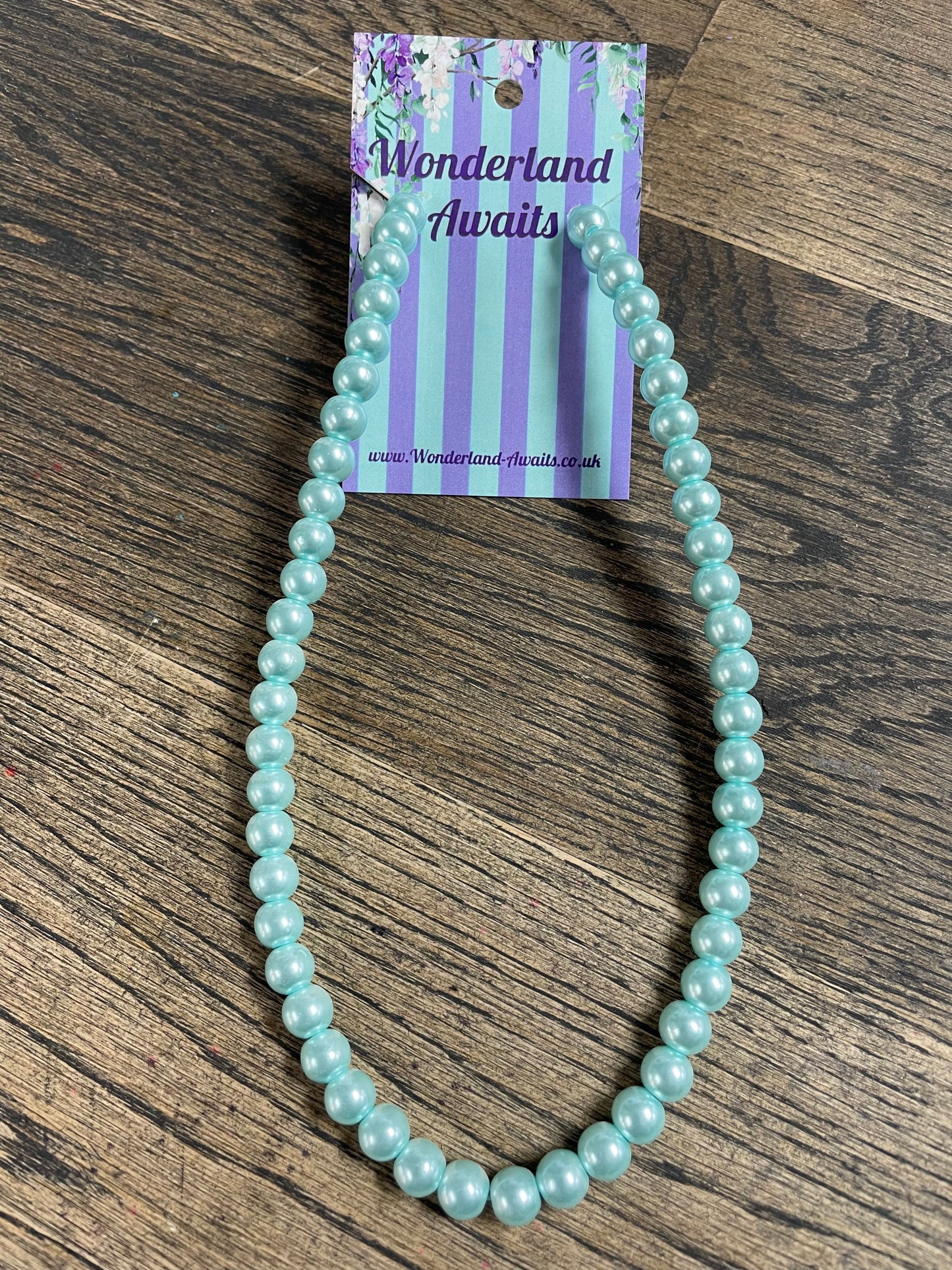 Duckegg Blue Faux Pearl Necklace