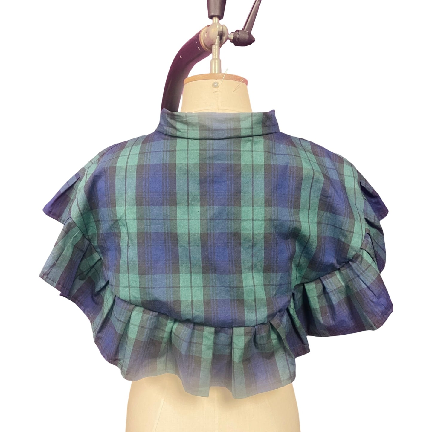 Frilled Capelet in Blackwatch Tartan