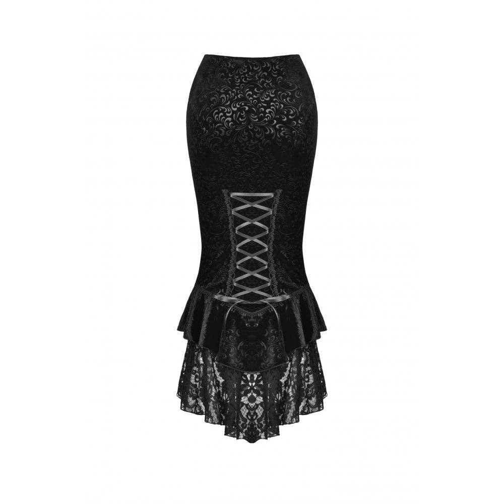Dark In Love Zira Velvet Fishtail Skirt